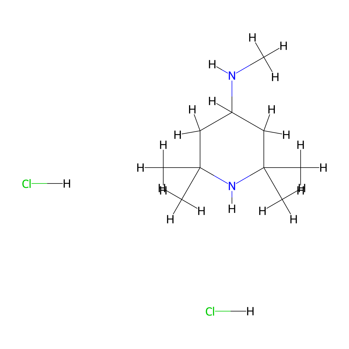 N,2,2,6,6-pentamethylpiperidin-4-amine;dihydrochloride molecular structure, CAS 2407556-70-9