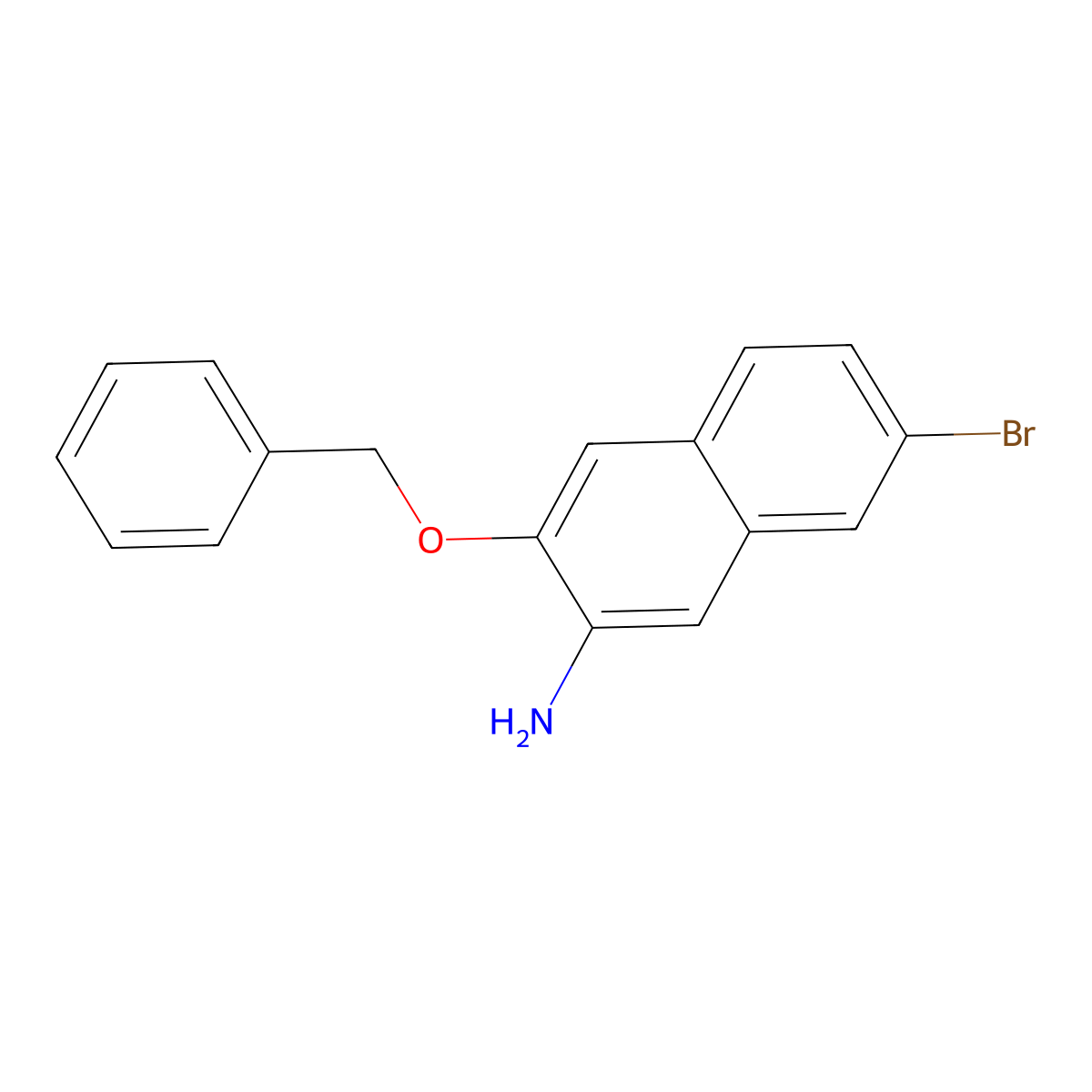3-Benzyloxy-7-bromo-naphthalen-2-amine molecular structure, CAS 2407612-59-1