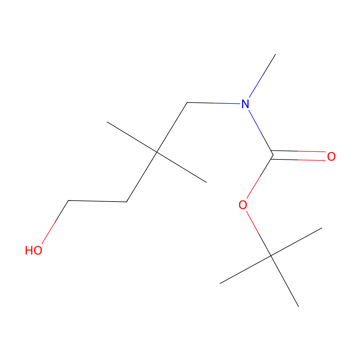 tert-butyl N-(4-hydroxy-2,2-dimethylbutyl)-N-methylcarbamate molecular structure, CAS 2407613-41-4