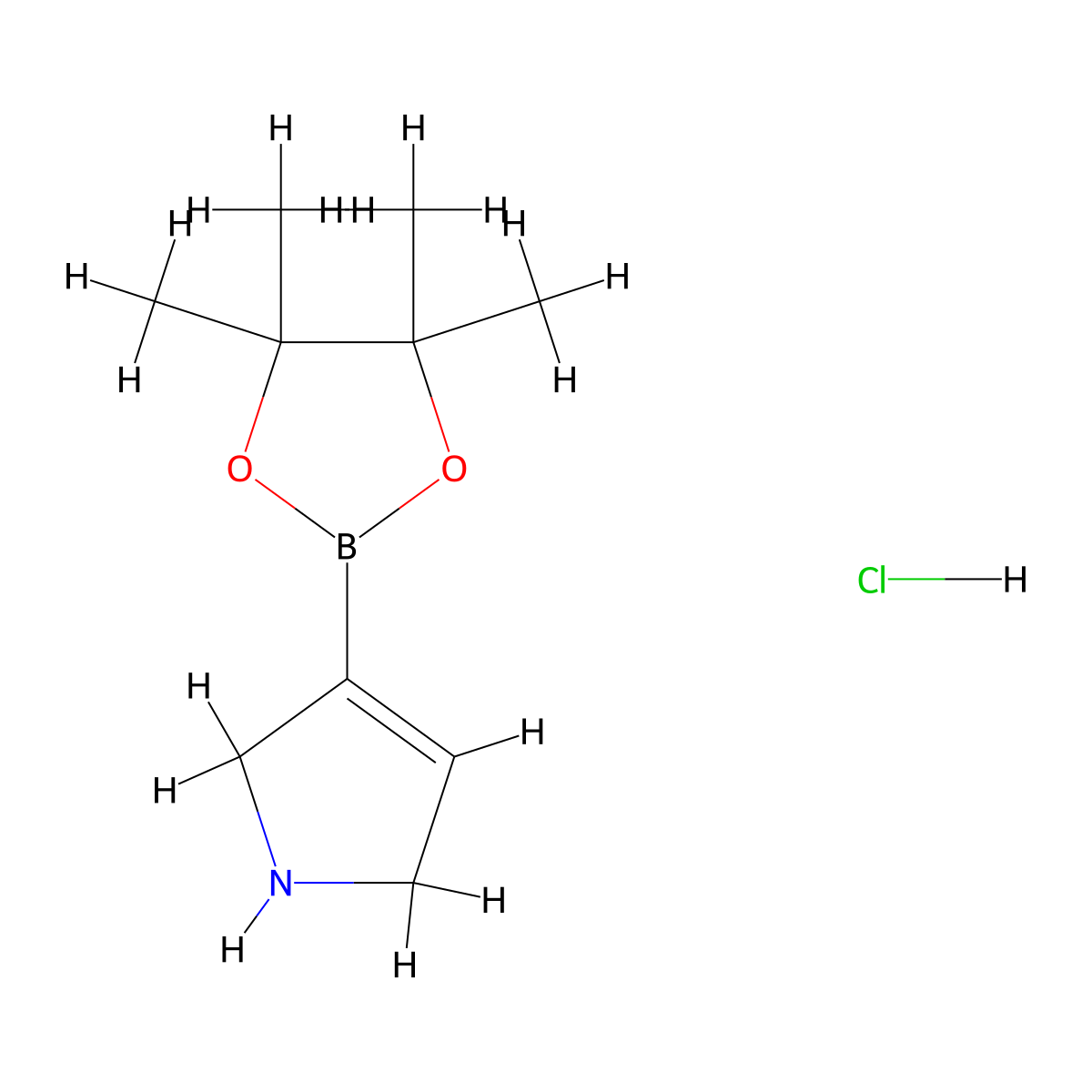 3-(4,4,5,5-Tetramethyl-1,3,2-dioxaborolan-2-YL)-2,5-dihydro-1H-pyrrole hydrochloride molecular structure, CAS 2407613-62-9