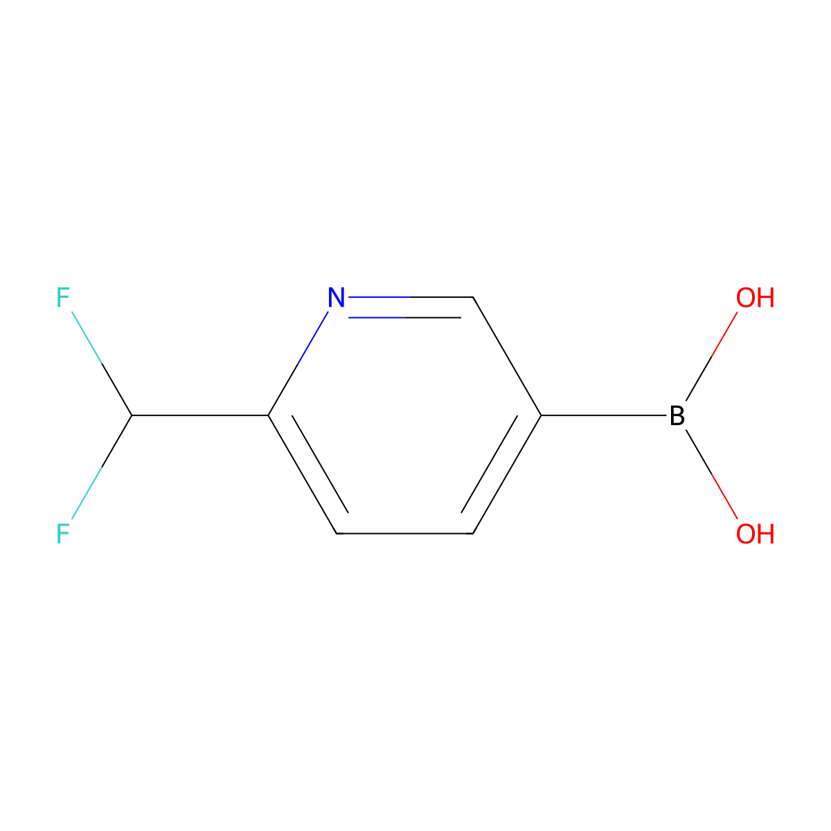 [6-(Difluoromethyl)pyridin-3-YL]boronic acid molecular structure, CAS 2407646-08-4