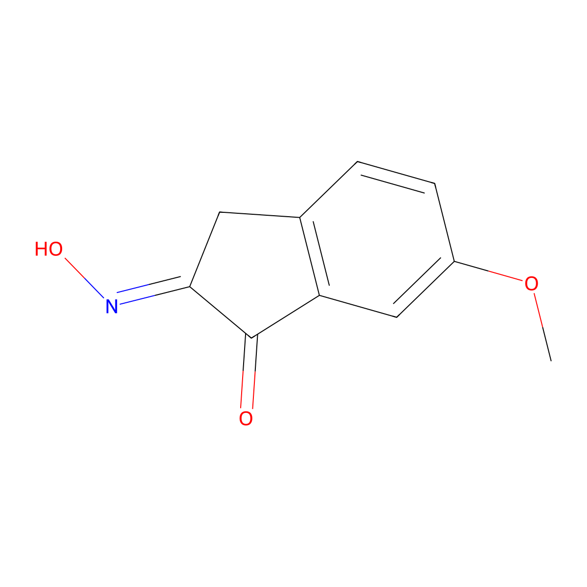 2-hydroxyimino-6-methoxy-3H-inden-1-one molecular structure, CAS 24077-98-3