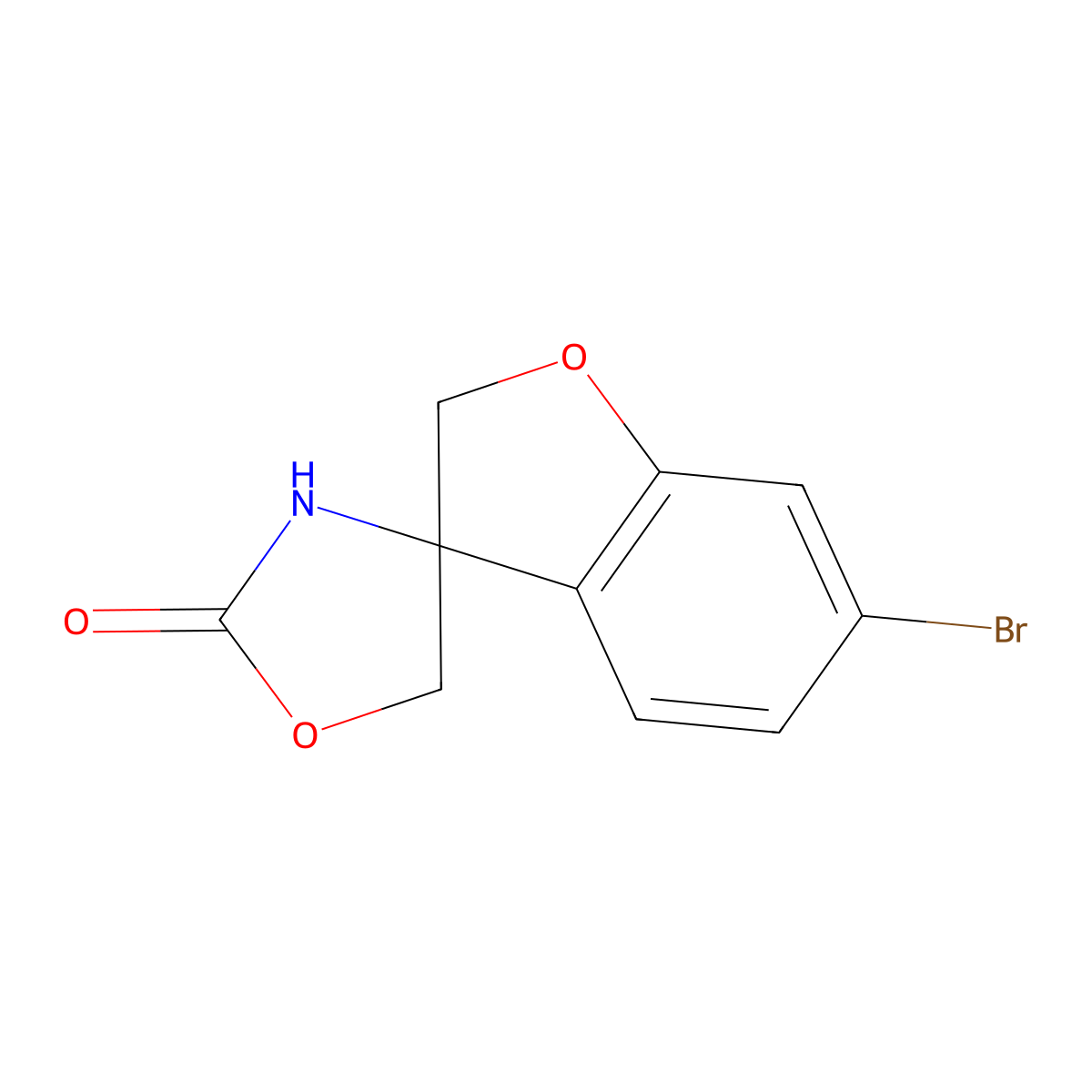 6-bromospiro[2H-benzofuran-3,4'-oxazolidine]-2'-one molecular structure, CAS 2407719-41-7