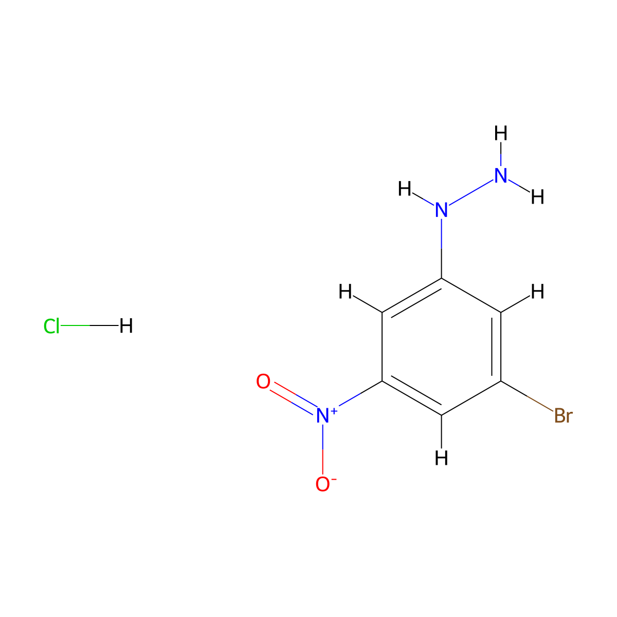 (3-Bromo-5-nitrophenyl)hydrazine hydrochloride molecular structure, CAS 2407751-62-4