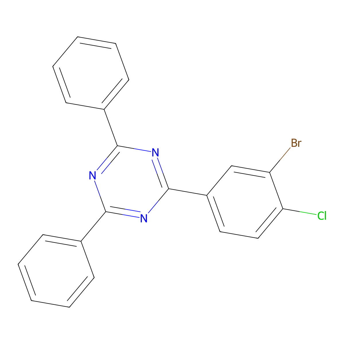 2-(3-Bromo-4-chlorophenyl)-4,6-diphenyl-1,3,5-triazine molecular structure, CAS 2407810-32-4