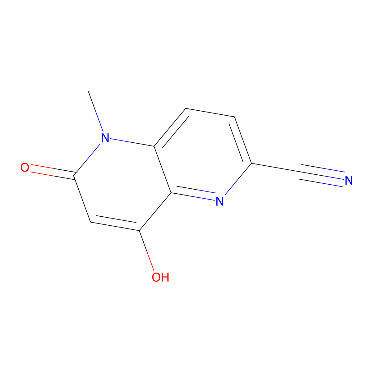 8-Hydroxy-5-methyl-6-oxo-5,6-dihydro-1,5-naphthyridine-2-carbonitrile molecular structure, CAS 2407858-05-1