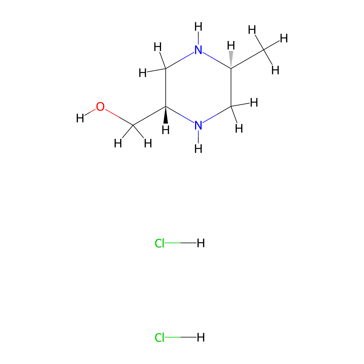 ((2S,5S)-5-methylpiperazin-2-yl)methanol dihydrochloride molecular structure, CAS 2407907-33-7
