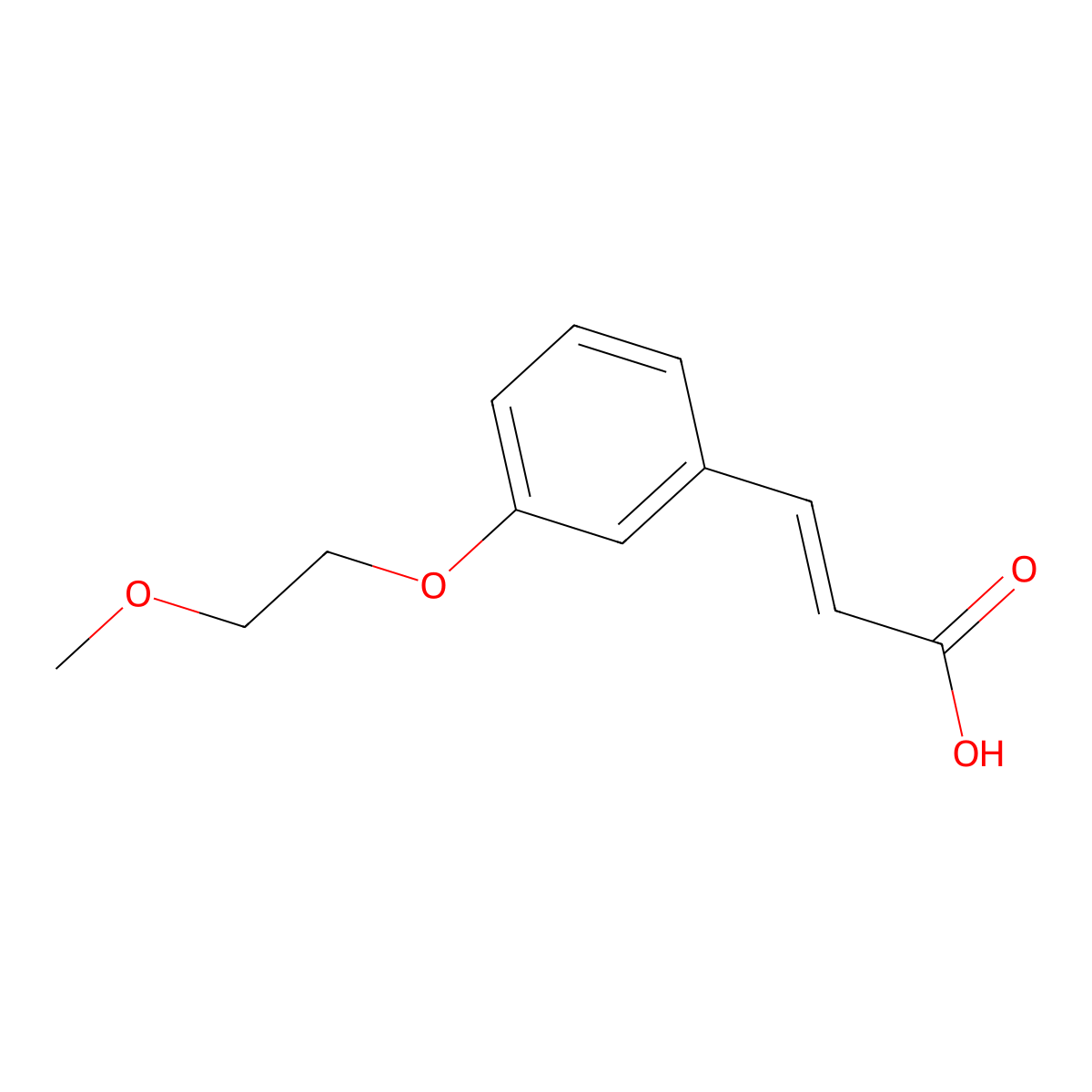 (2E)-3-(3-(2-methoxyethoxy)phenyl)prop-2-enoic acid molecular structure, CAS 2407914-25-2