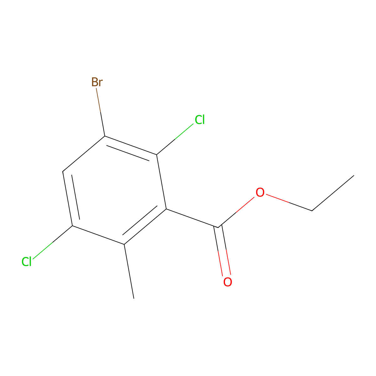 Ethyl 3-bromo-2,5-dichloro-6-methylbenzoate molecular structure, CAS 2407966-06-5