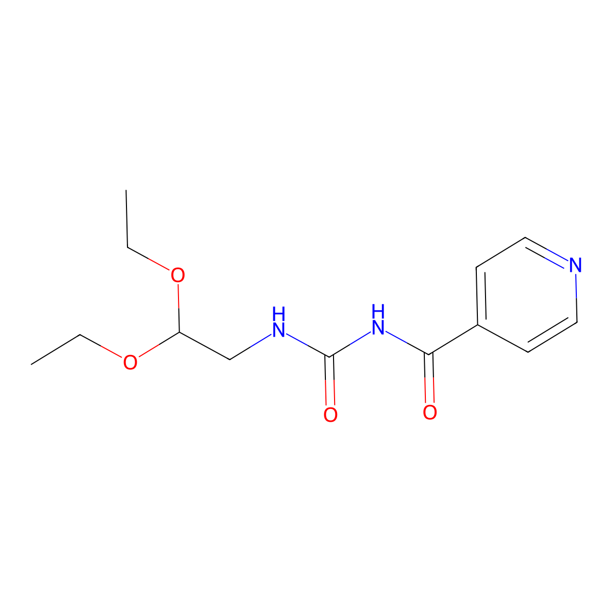 N-(2,2-diethoxyethyl)-N'-isonicotinoylurea molecular structure, CAS 240799-41-1