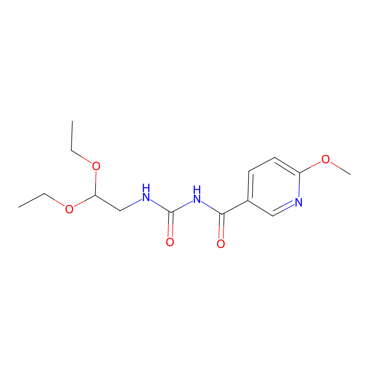 N-(2,2-diethoxyethyl)-N'-[(6-methoxy-3-pyridinyl)carbonyl]urea molecular structure, CAS 240799-46-6