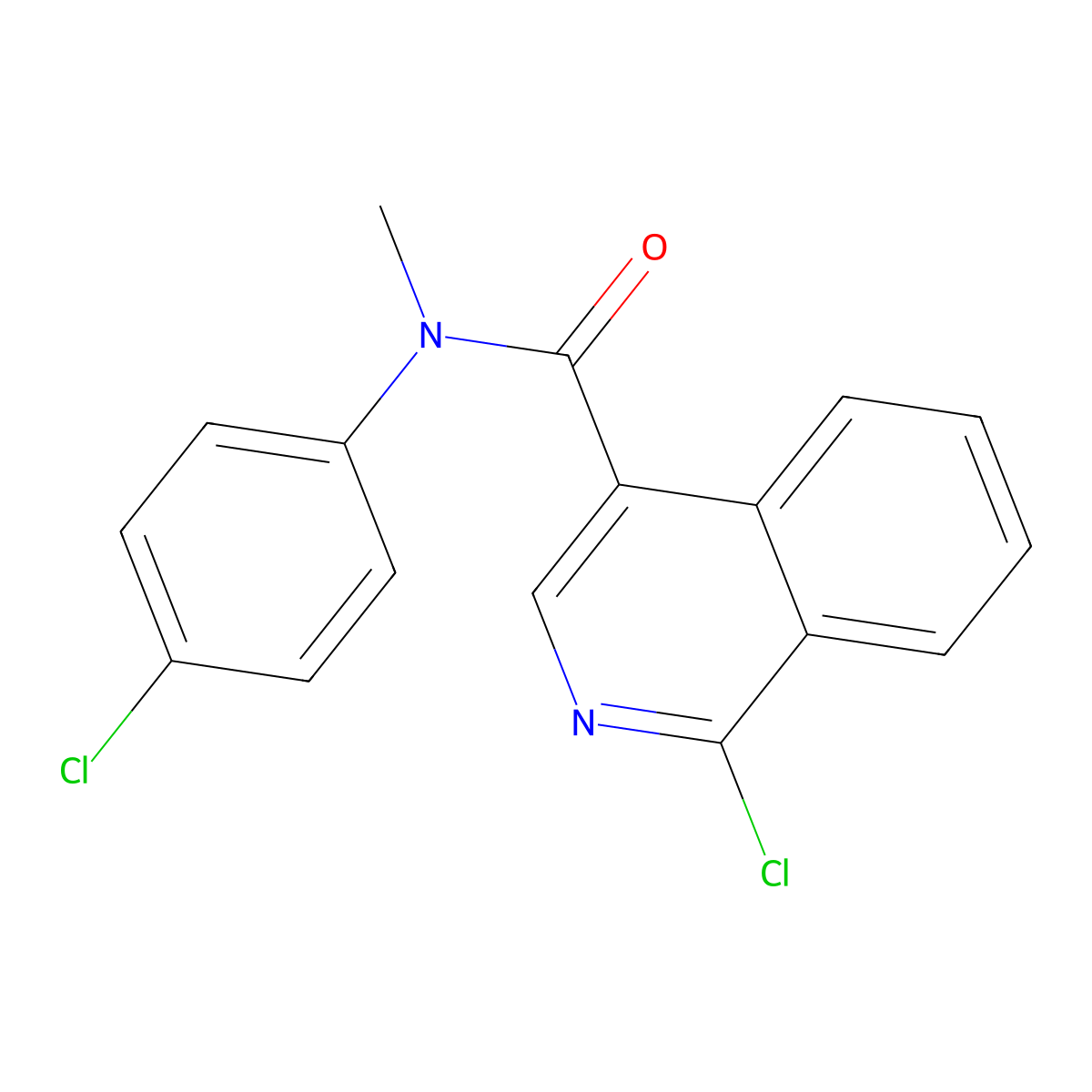 1-chloro-N-(4-chlorophenyl)-N-methylisoquinoline-4-carboxamide molecular structure, CAS 240799-60-4