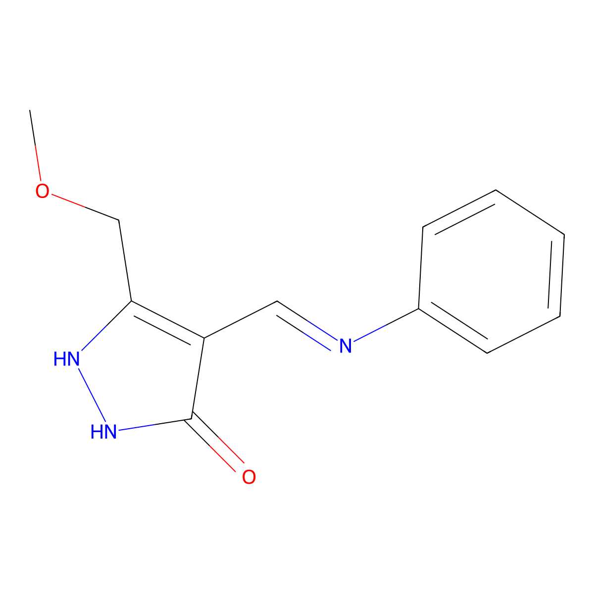 4-(anilinomethylene)-5-(methoxymethyl)-2,4-dihydro-3H-pyrazol-3-one molecular structure, CAS 240799-62-6