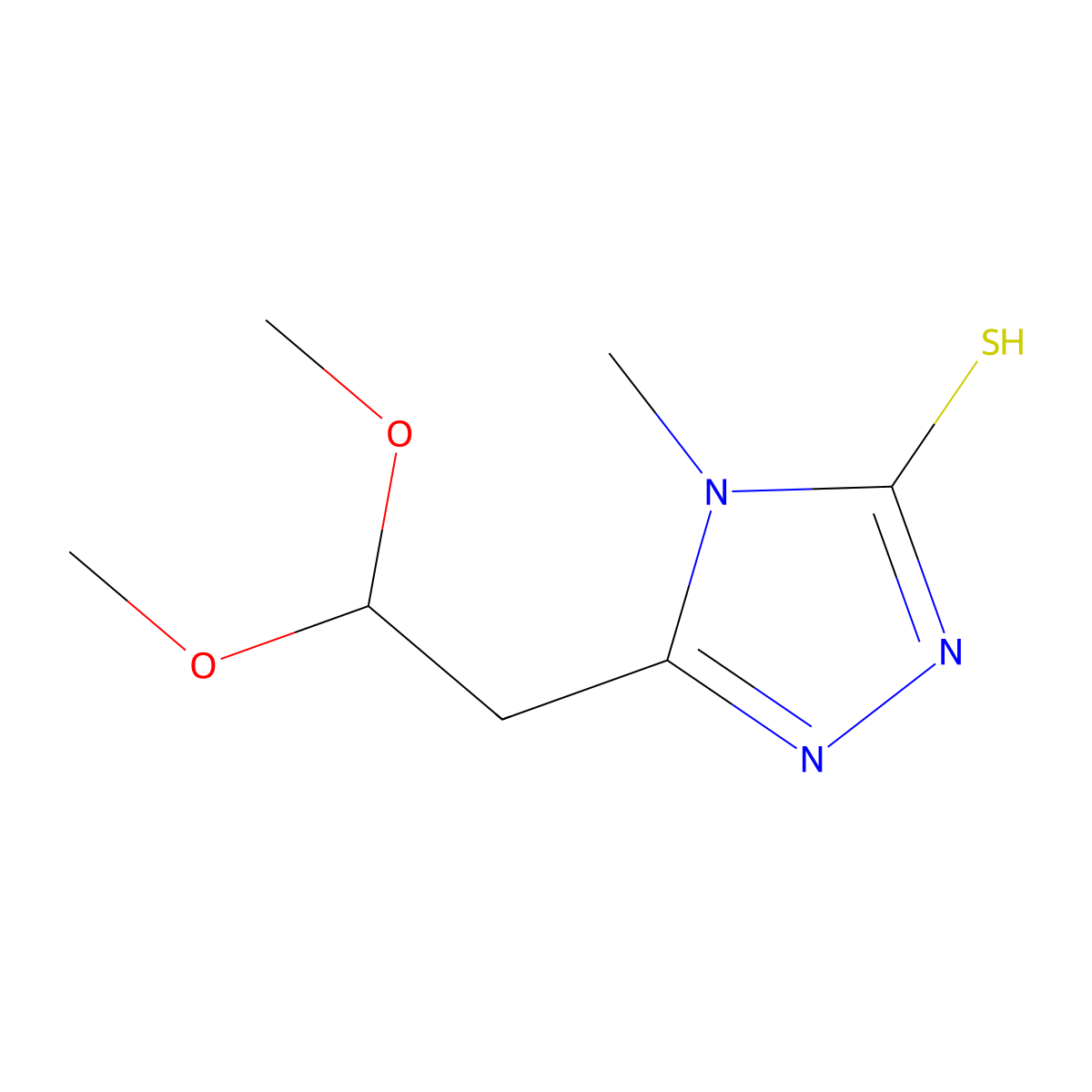 5-(2,2-dimethoxyethyl)-4-methyl-4H-1,2,4-triazole-3-thiol molecular structure, CAS 240799-71-7