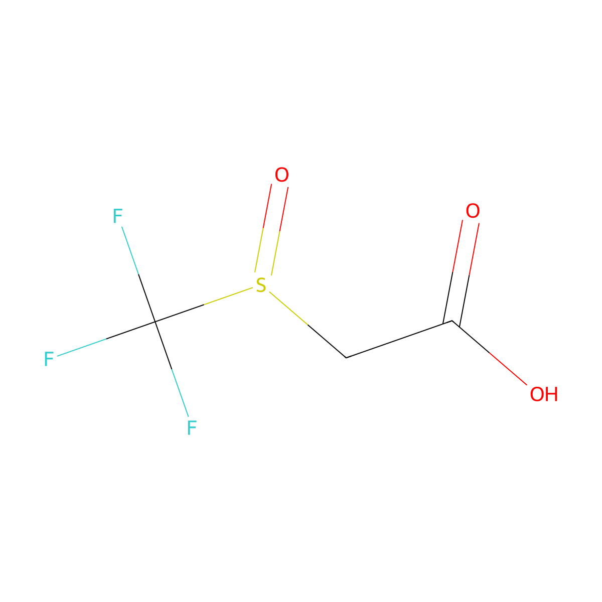 2-Trifluoromethanesulfinylacetic acid molecular structure, CAS 2408-16-4