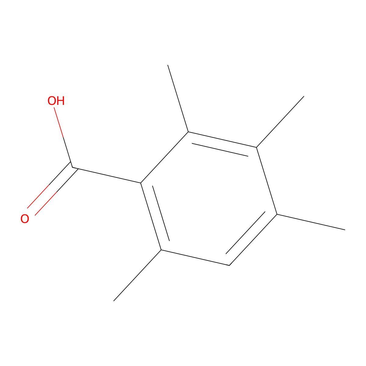 2,3,4,6-Tetramethylbenzoic acid molecular structure, CAS 2408-38-0
