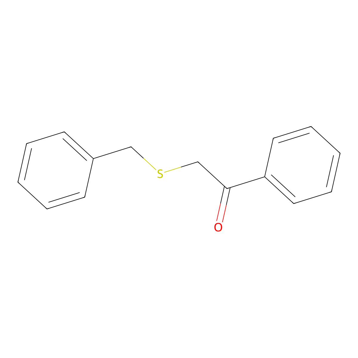 1-Phenyl-2-((phenylmethyl)thio)ethan-1-one molecular structure, CAS 2408-88-0