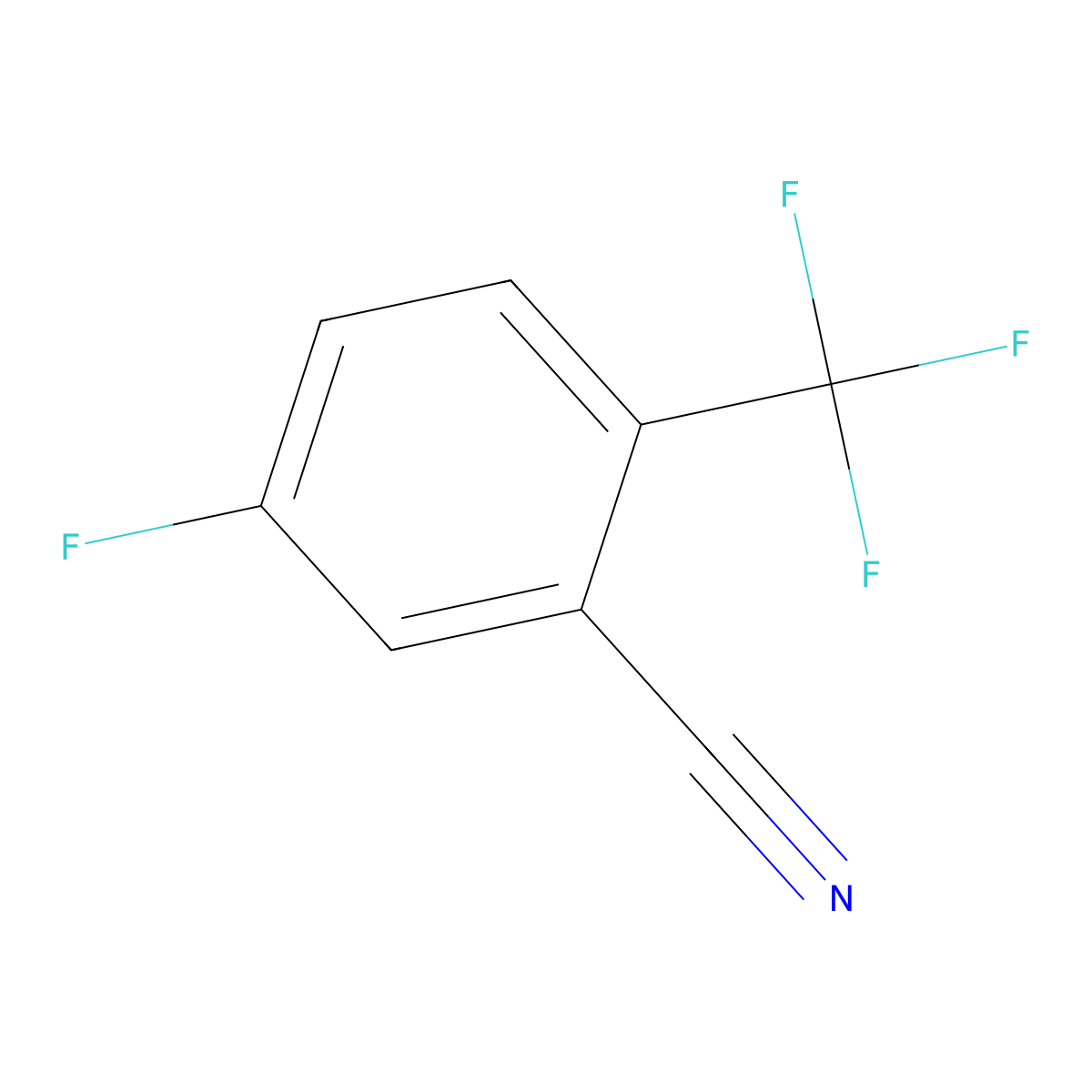 5-Fluoro-2-(trifluoromethyl)benzonitrile molecular structure, CAS 240800-45-7