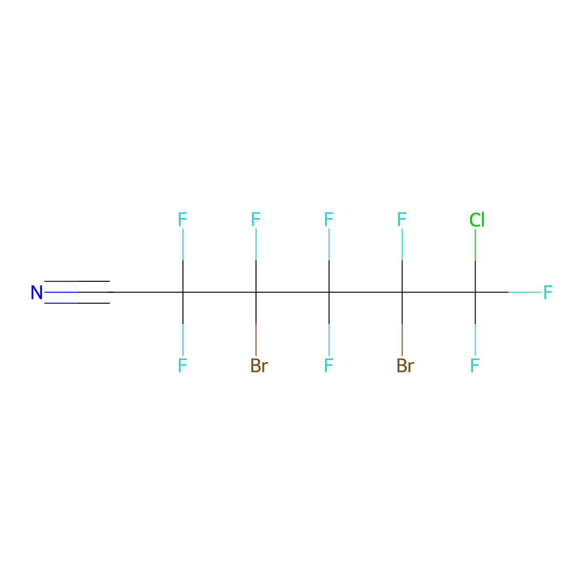 3,5-Dibromo-6-chlorooctafluorohexanonitrile molecular structure, CAS 240800-52-6