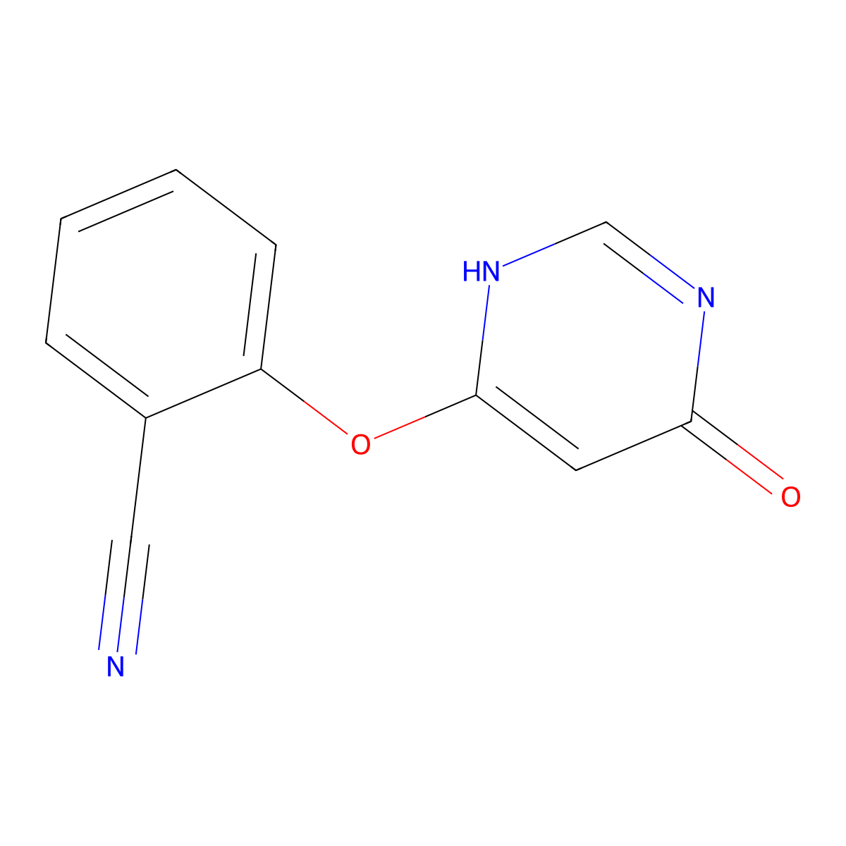 2-((6-Oxo-1,6-dihydropyrimidin-4-yl)oxy)benzonitrile molecular structure, CAS 240802-59-9