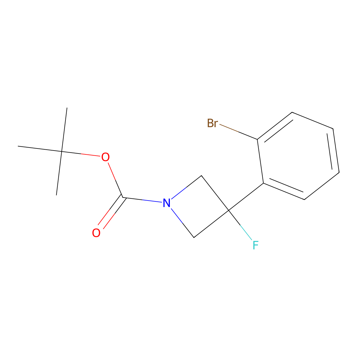 Tert-butyl 3-(2-bromophenyl)-3-fluoroazetidine-1-carboxylate molecular structure, CAS 2408042-50-0