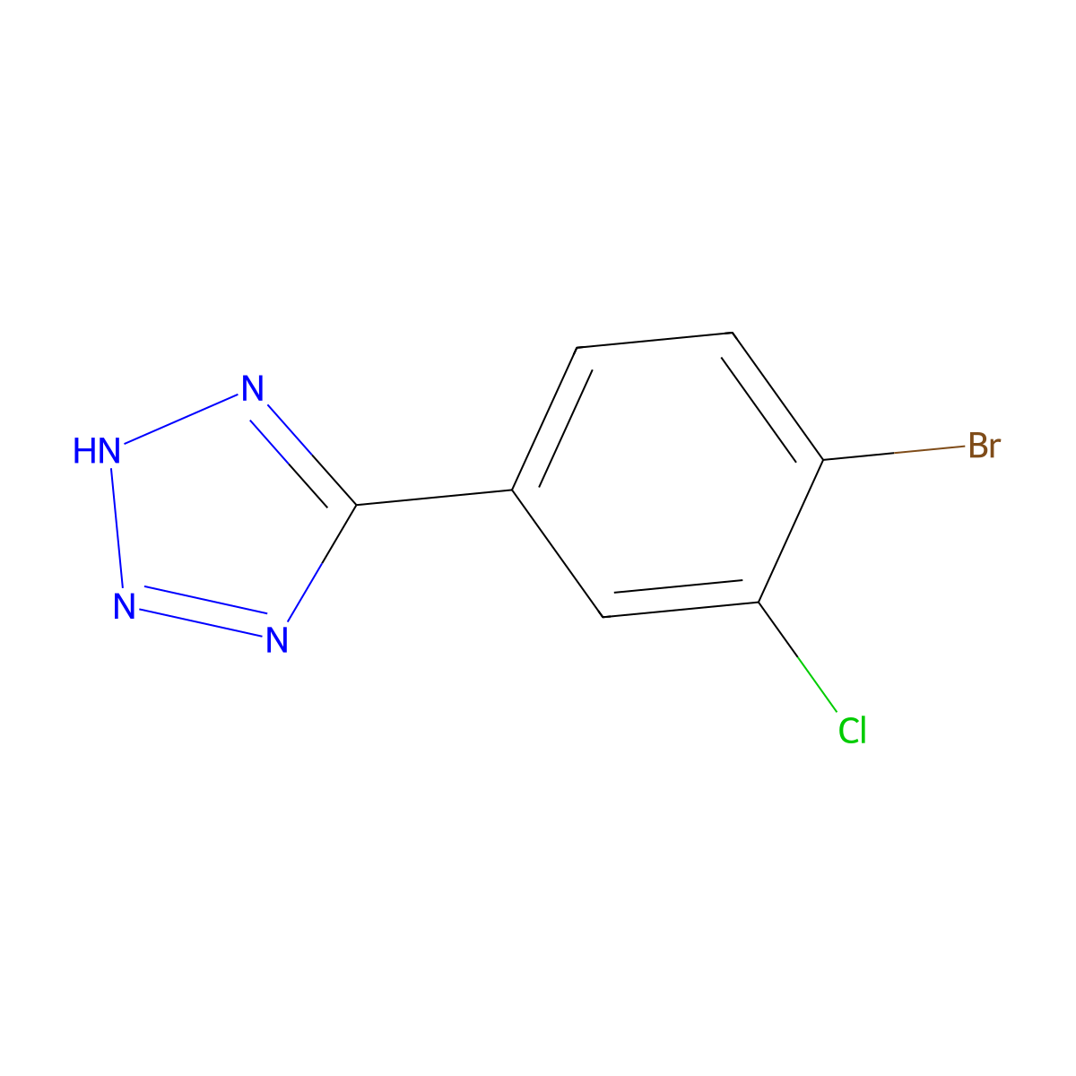 5-(4-Bromo-3-chlorophenyl)-2H-tetrazole molecular structure, CAS 2408042-89-5