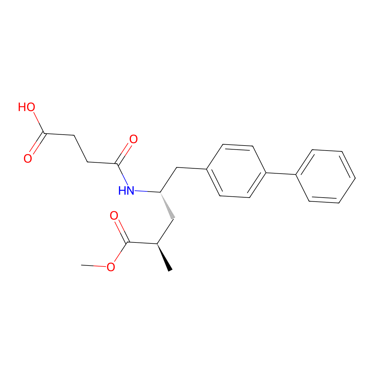 4-(((2S,4R)-1-([1,1'-Biphenyl]-4-yl)-5-methoxy-4-methyl-5-oxopentan-2-yl)amino)-4-oxobutanoic acid molecular structure, CAS 2408053-56-3