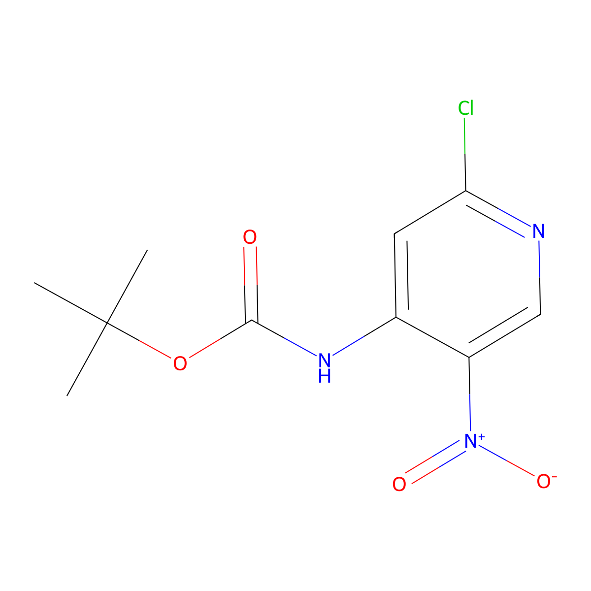 tert-Butyl (2-chloro-5-nitropyridin-4-yl)carbamate molecular structure, CAS 240815-74-1