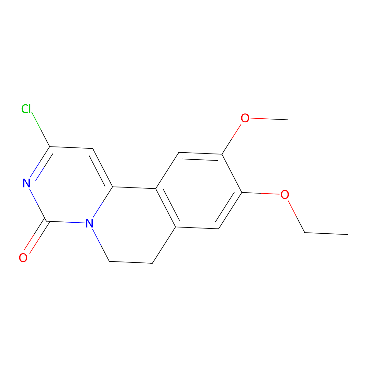 2-Chloro-9-ethoxy-10-methoxy-6,7-dihydro-4H-pyrimido[6,1-a]isoquinolin-4-one molecular structure, CAS 2408153-21-7