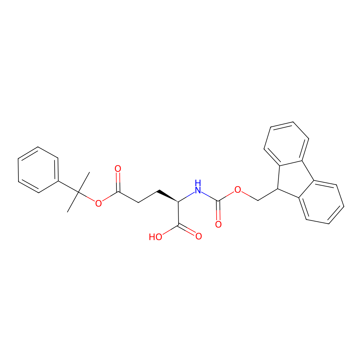 (R)-2-((((9H-Fluoren-9-yl)methoxy)carbonyl)amino)-5-oxo-5-((2-phenylpropan-2-yl)oxy)pentanoic acid molecular structure, CAS 2408216-42-0