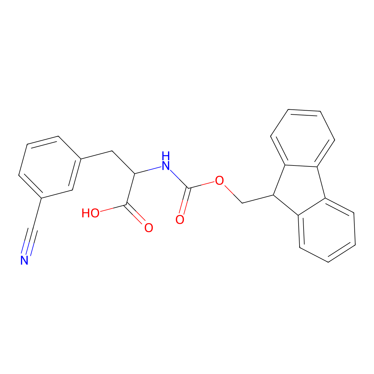3-(3-cyanophenyl)-2-(9H-fluoren-9-ylmethoxycarbonylamino)propanoic Acid molecular structure, CAS 240822-14-4