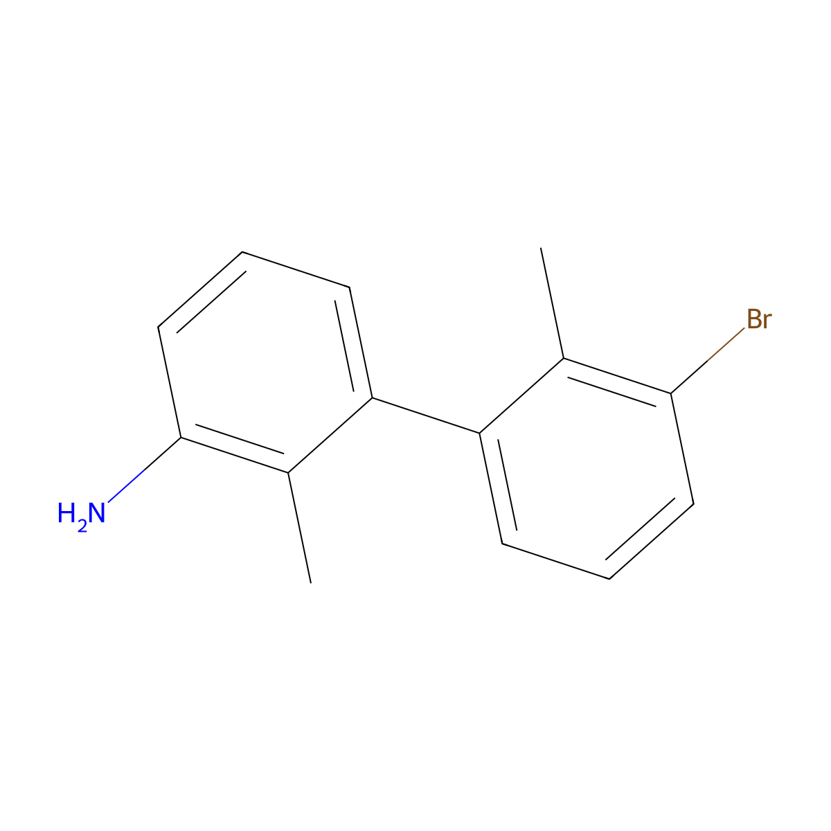 3'-Bromo-2,2'-dimethyl-[1,1'-biphenyl]-3-amine molecular structure, CAS 2408239-84-7
