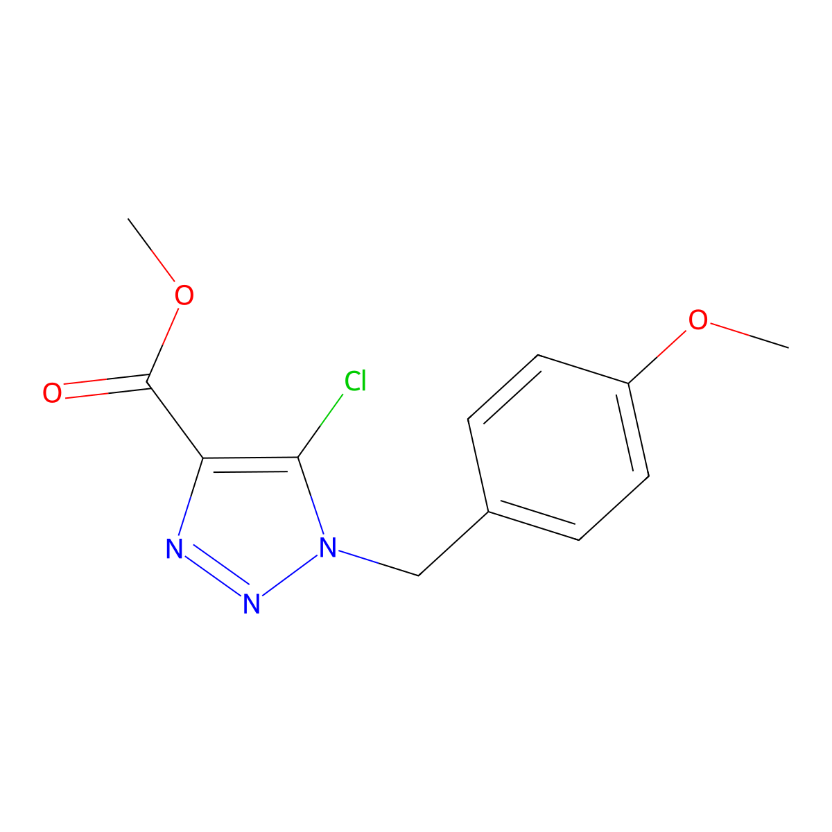 Methyl 5-chloro-1-(4-methoxybenzyl)-1H-1,2,3-triazole-4-carboxylate molecular structure, CAS 2408241-68-7