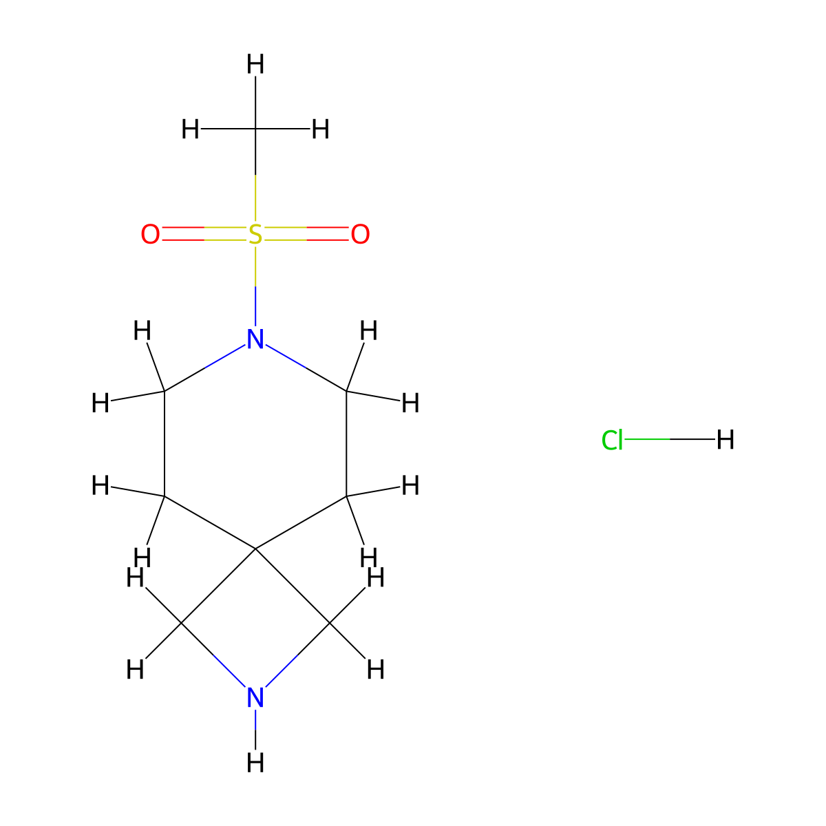 7-Methanesulfonyl-2,7-diazaspiro[3.5]nonane hydrochloride molecular structure, CAS 2408281-71-8