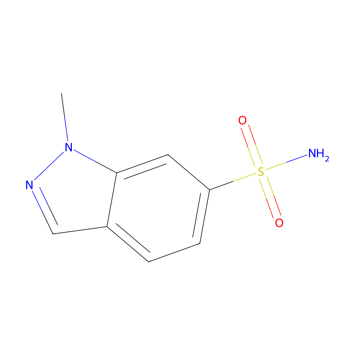 1-methyl-1H-indazole-6-sulfonamide molecular structure, CAS 2408298-02-0