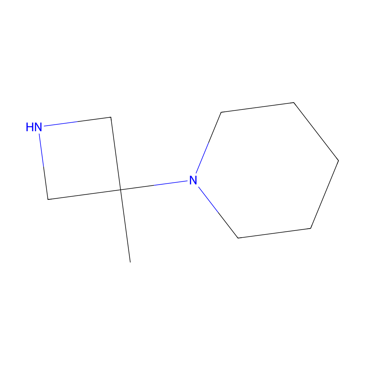 1-(3-Methylazetidin-3-yl)piperidine molecular structure, CAS 24083-68-9