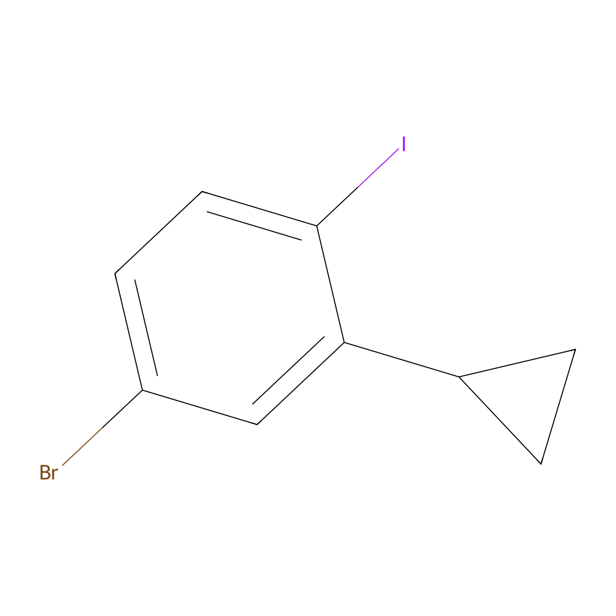 4-Bromo-2-cyclopropyl-1-iodobenzene molecular structure, CAS 2408310-48-3