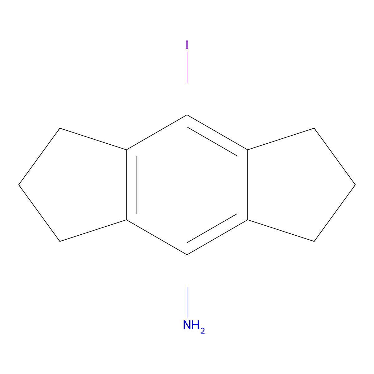 8-Iodo-1,2,3,5,6,7-hexahydro-s-indacen-4-amine molecular structure, CAS 2408331-24-6