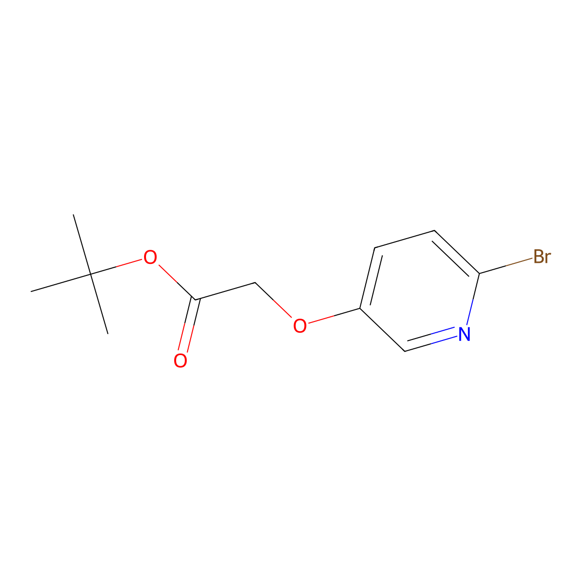 Tert-butyl 2-[(6-bromopyridin-3-yl)oxy]acetate molecular structure, CAS 2408336-24-1
