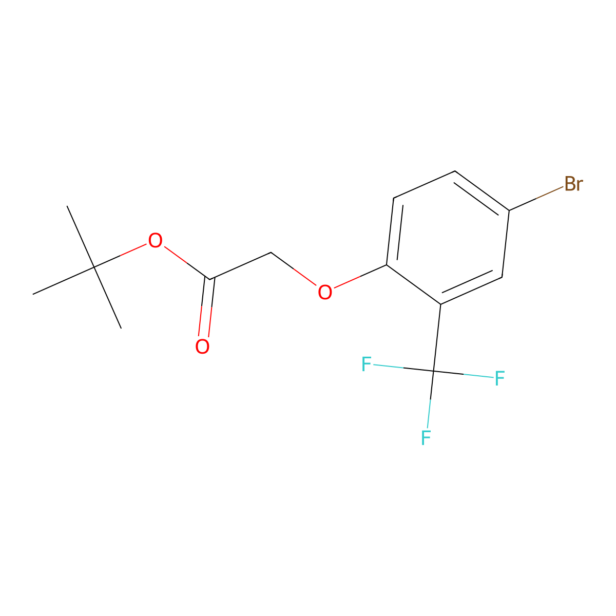 Tert-butyl 2-[4-bromo-2-(trifluoromethyl)phenoxy]acetate molecular structure, CAS 2408336-96-7