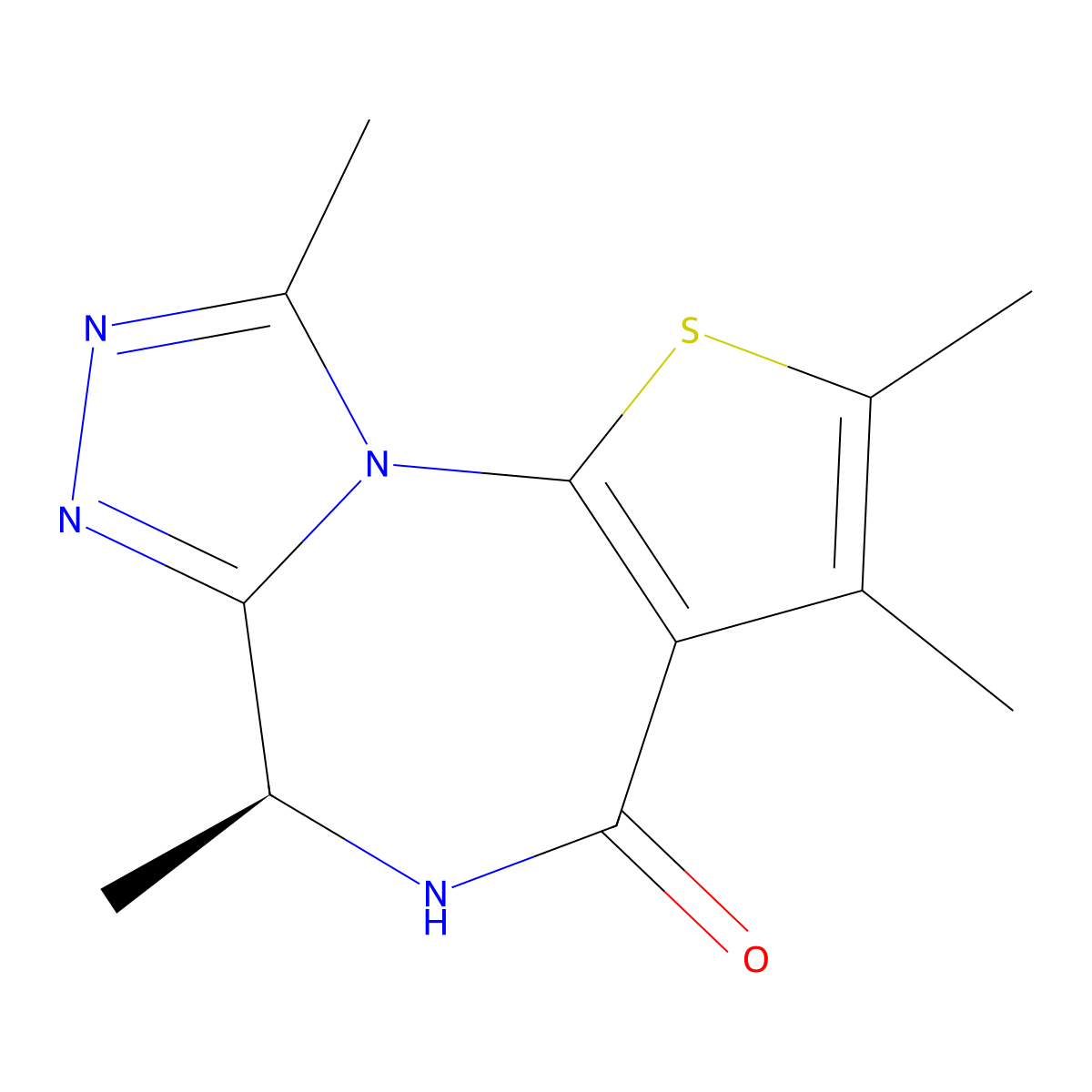 (S)-2,3,6,9-tetramethyl-5,6-dihydro-4H-thieno[3,2-f][1,2,4]triazolo[4,3-a][1,4]diazepin-4-one molecular structure, CAS 2408338-94-1