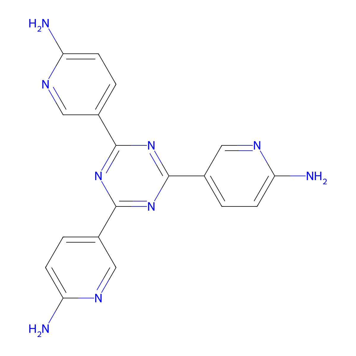 5,5',5''-(1,3,5-Triazine-2,4,6-triyl)tris(pyridin-2-amine) molecular structure, CAS 2408384-32-5