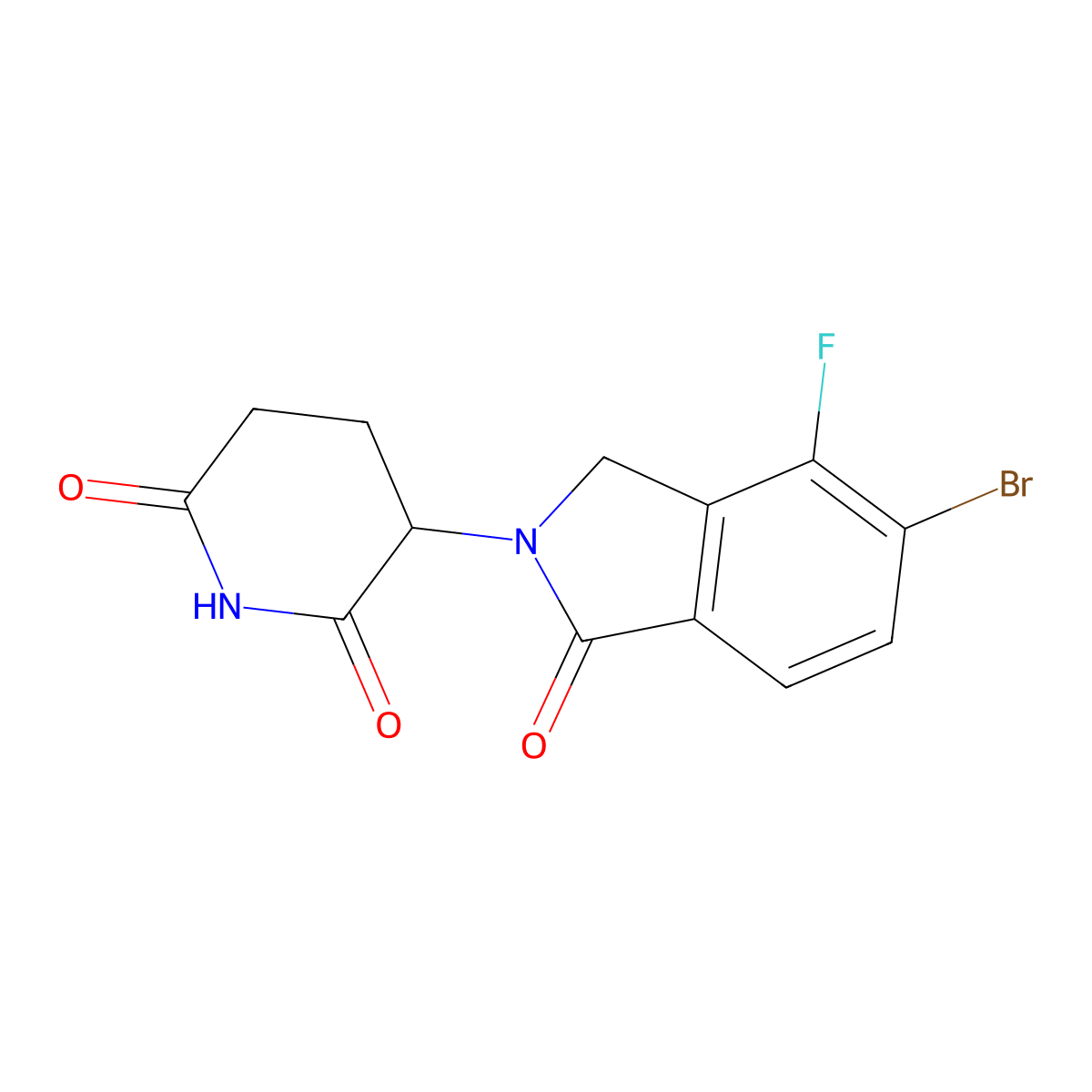 3-(5-Bromo-4-fluoro-1-oxoisoindolin-2-yl)piperidine-2,6-dione molecular structure, CAS 2408391-89-7