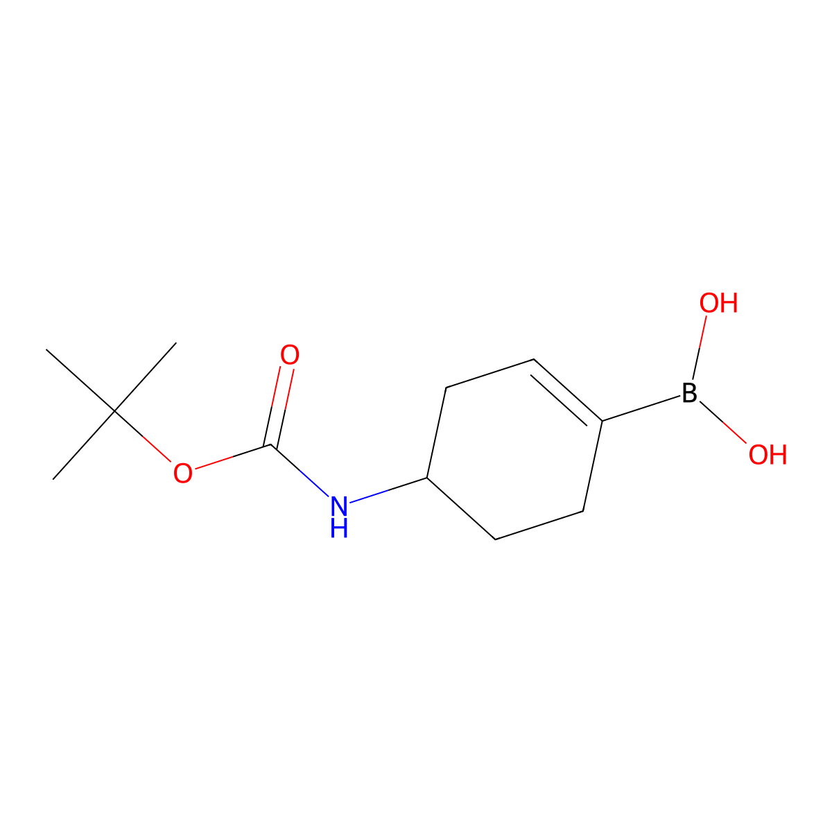 (4-((Tert-butoxycarbonyl)amino)cyclohex-1-en-1-yl)boronic acid molecular structure, CAS 2408428-25-9