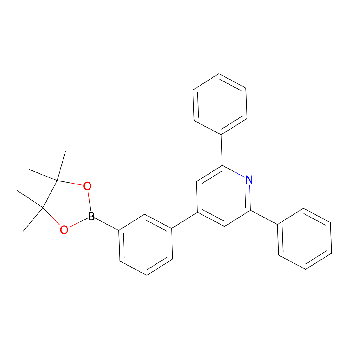 2,6-Diphenyl-4-(3-(4,4,5,5-tetramethyl-1,3,2-dioxaborolan-2-yl)phenyl)pyridine molecular structure, CAS 2408429-06-9