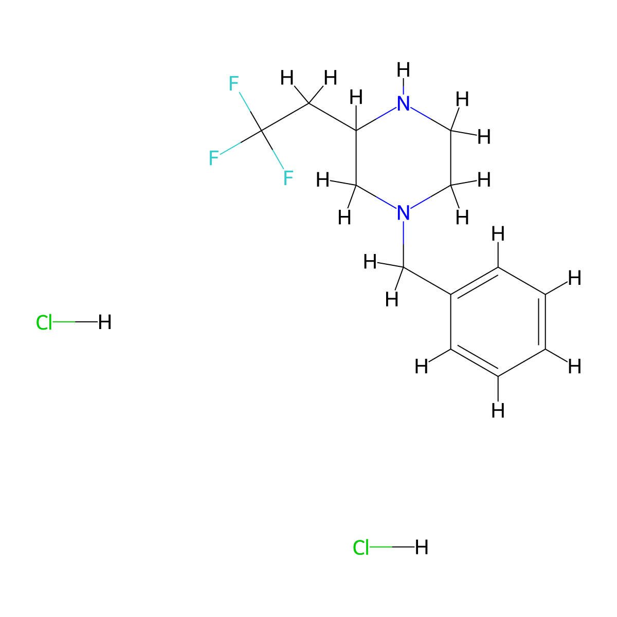 1-Benzyl-3-(2,2,2-trifluoro-ethyl)-piperazine dihydrochloride molecular structure, CAS 2408429-59-2