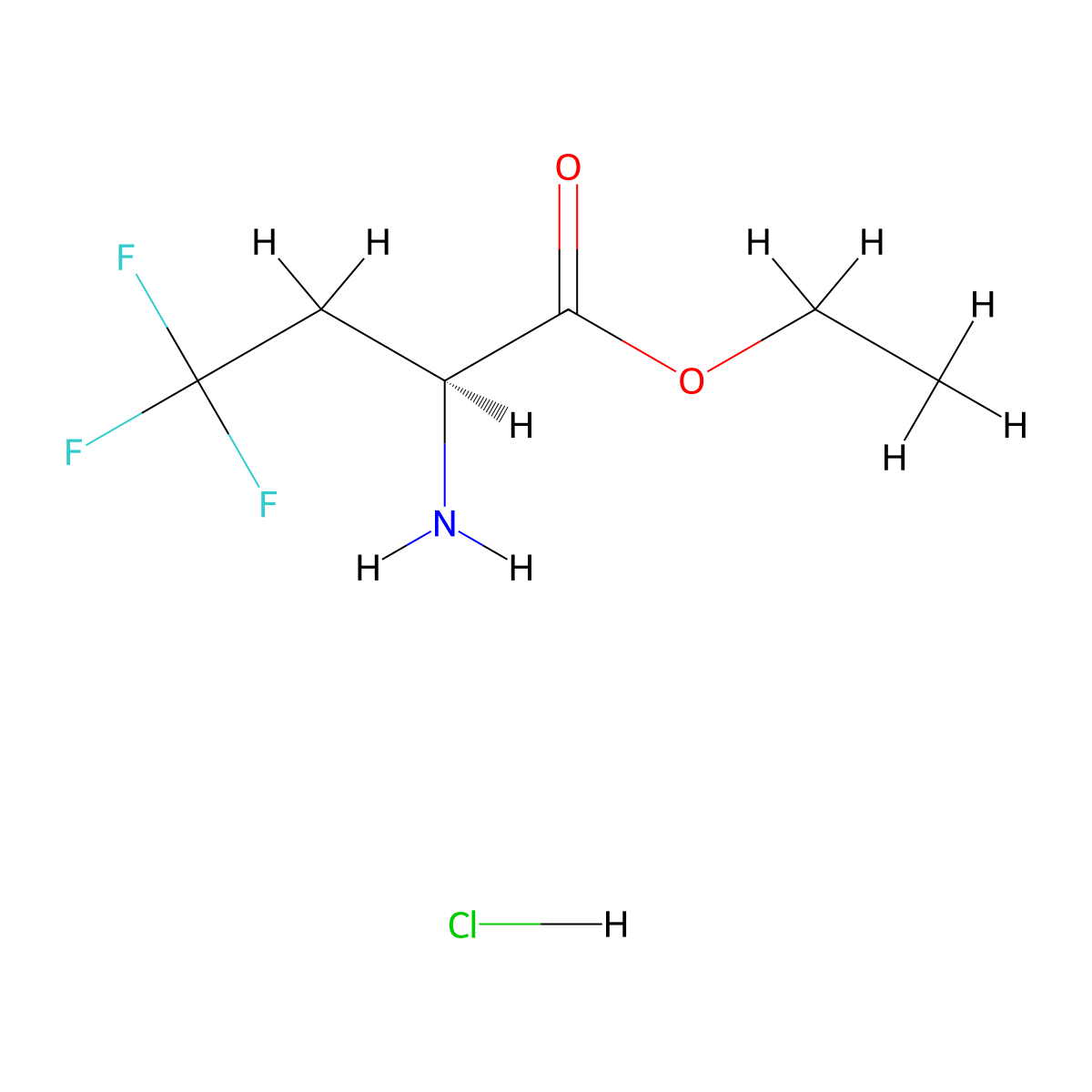 (S)-2-Amino-4,4,4-trifluoro-butyric acid ethyl ester hydrochloride molecular structure, CAS 2408429-60-5