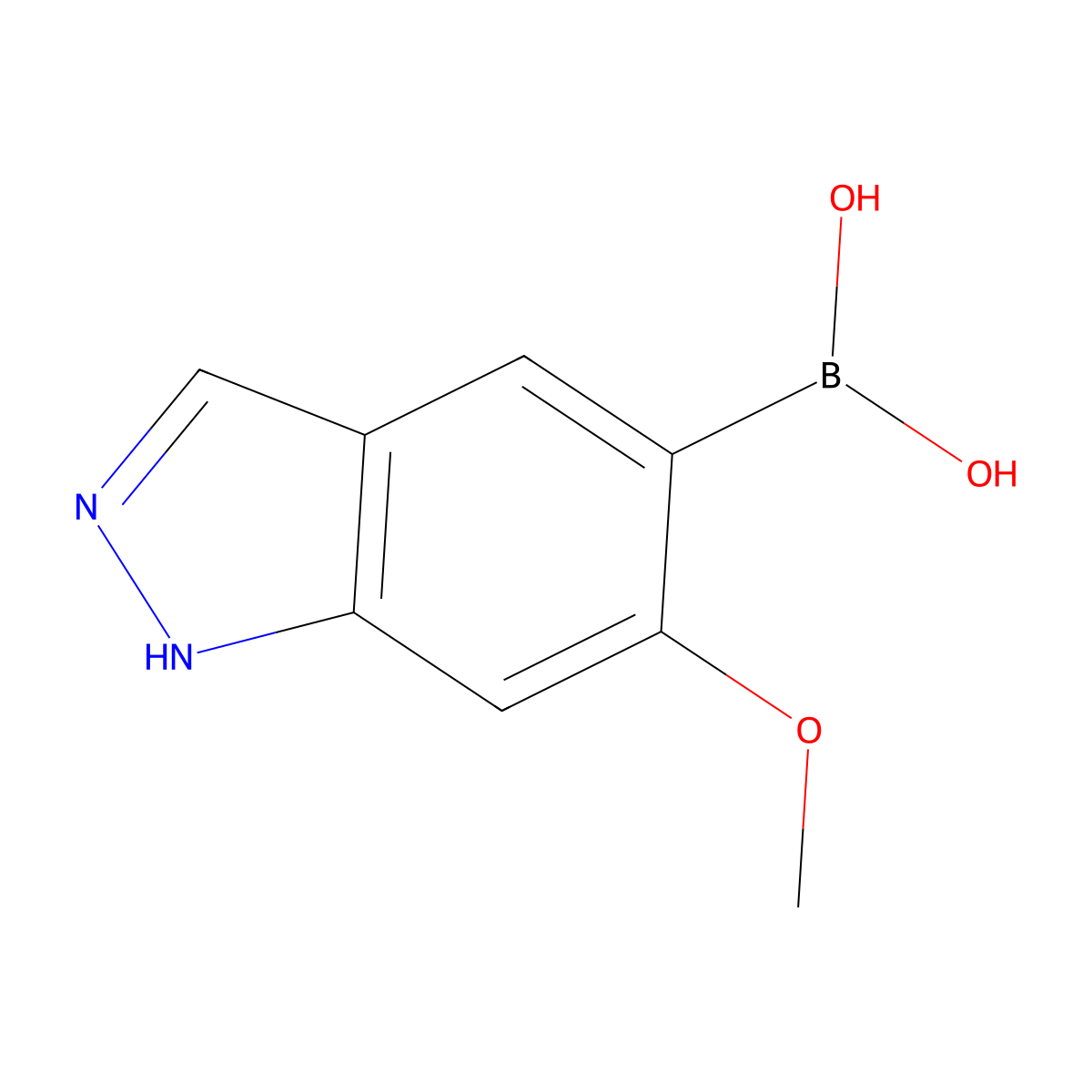 (6-methoxy-1H-indazol-5-yl)boronic acid molecular structure, CAS 2408429-67-2