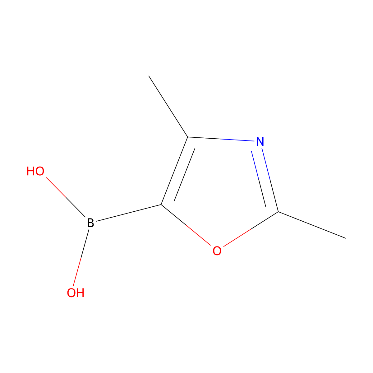 2,4-dimethyl-Oxazole-5-boronic acid molecular structure, CAS 2408429-74-1
