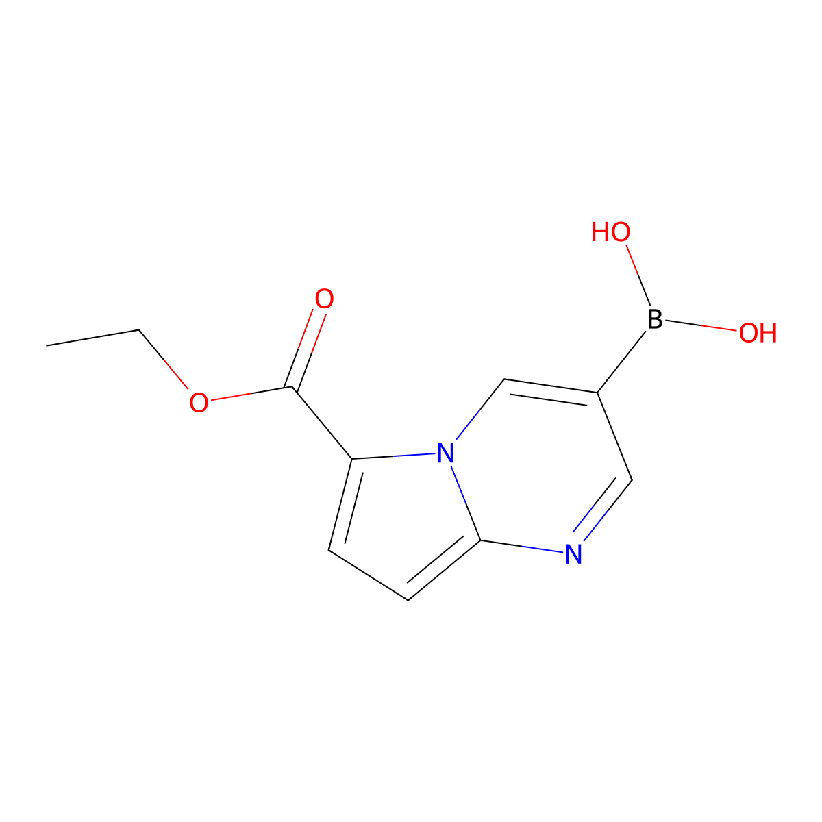 3-Bronic acid-pyrrolo[1,2-a]pyrimidine-6-carboxylic acid ethyl ester molecular structure, CAS 2408429-76-3